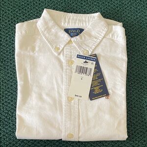 Polo by Ralph Lauren Classic White Button Down Shirt kids/ boys size 6